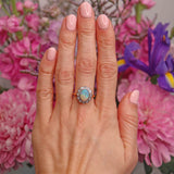 Ellibelle Jewellery Vintage Natural Australian Opal 18ct Gold & Platinum Cluster Ring