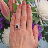 Ellibelle Jewellery Vintage Natural Ruby & Diamond 18ct Gold Cluster Ring