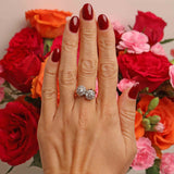 Ellibelle Jewellery Vintage Old-Cut Diamond 18ct Gold Double-Cluster Crossover Ring (1.35cts)