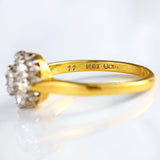 Ellibelle Jewellery Vintage Old-European-Cut Diamond 18ct Gold Platinum Cluster Ring (0.95cts)