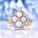 Ellibelle Jewellery Vintage Opal & Diamond 18ct Gold Cluster Ring