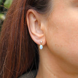 Ellibelle Jewellery Vintage Opal & Diamond 18ct Gold Drop Earrings