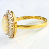 Ellibelle Jewellery Vintage Opal & Diamond 18ct Gold Platinum Cluster Ring