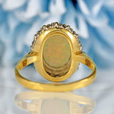 Ellibelle Jewellery Vintage Opal & Diamond 18ct Gold Platinum Cluster Ring