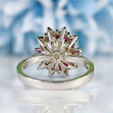 Ellibelle Jewellery Vintage Opal, Ruby & Diamond 18ct White Gold Cluster Ring