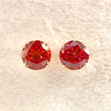 Ellibelle Jewellery Vintage Orange Sapphire Gold Stud Earrings