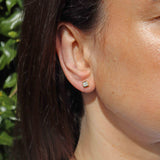 Ellibelle Jewellery Vintage Princess-Cut Diamond 18ct Gold Stud Earrings