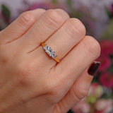 Ellibelle Jewellery Vintage Princess-Cut Diamond 18ct Gold Three-Stone Engagement Ring (1.00ct)