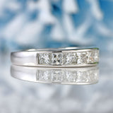 Ellibelle Jewellery Vintage Princess-Cut Diamond 18ct White Gold Half-Eternity Wedding Band Ring (1.00ct)