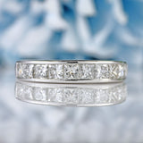 Ellibelle Jewellery Vintage Princess-Cut Diamond 18ct White Gold Half-Eternity Wedding Band Ring (1.00ct)