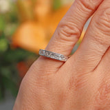 Ellibelle Jewellery Vintage Princess-Cut Diamond 18ct White Gold Half-Eternity Wedding Band Ring (1.00ct)