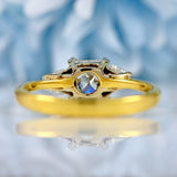 Ellibelle Jewellery Vintage Princess & Trillion-Cut Diamond 18ct Gold Three-Stone Engagement Ring (1.05cts)