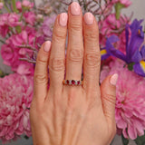 Ellibelle Jewellery Vintage Ruby & Diamond 18ct Gold Bezel-Set Band Ring