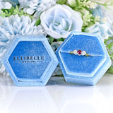 Ellibelle Jewellery Vintage Ruby & Diamond 18ct Gold Bezel-Set Three-Stone Engagement Ring