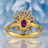 Ellibelle Jewellery Vintage Ruby & Diamond 18ct Gold Cluster Engagement Ring (0.95cts)