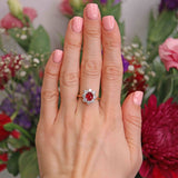 Ellibelle Jewellery Vintage Ruby & Diamond 18ct Gold Cluster Engagement Ring (1.25cts)