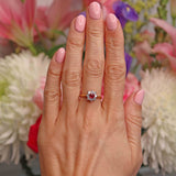 Ellibelle Jewellery Vintage Ruby & Diamond 18ct Gold Daisy Cluster Ring