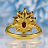 Ellibelle Jewellery Vintage Ruby & Diamond 18ct Gold Oval Cluster Ring (1.00ct)