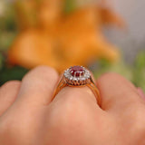 Ellibelle Jewellery Vintage Ruby & Diamond 18ct Gold Oval Cluster Ring (1.10cts)