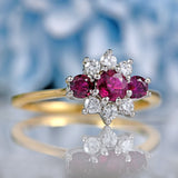 Ellibelle Jewellery Vintage Ruby & Diamond 18ct Gold Ring