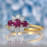 Ellibelle Jewellery Vintage Ruby & Diamond 18ct Gold Ring