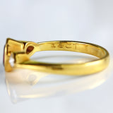 Ellibelle Jewellery Vintage Ruby & Pear-Cut Diamond 18ct Gold Three-Stone Engagement Ring