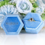 Ellibelle Jewellery Vintage Sapphire & Diamond 18ct Gold Cluster Engagement Ring