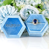 Ellibelle Jewellery Vintage Sapphire & Diamond 18ct Gold Cluster Engagement Ring (2.46cts)
