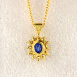 Ellibelle Jewellery Vintage Sapphire & Diamond 18ct Gold Cluster Pendant Necklace By Cropp and Farr
