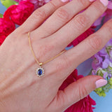 Ellibelle Jewellery Vintage Sapphire & Diamond 18ct Gold Cluster Pendant Necklace By Cropp and Farr