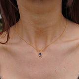 Ellibelle Jewellery Vintage Sapphire & Diamond 18ct Gold Cluster Pendant Necklace By Cropp and Farr