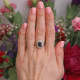 Ellibelle Jewellery Vintage Sapphire & Diamond 18ct Gold Oval Cluster Ring (3.15cts)