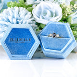 Ellibelle Jewellery Vintage Sapphire & Diamond 18ct Gold Platinum Three-Stone Ring (0.80cts)