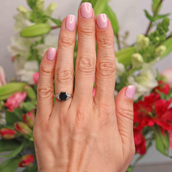 Ellibelle Jewellery Vintage Sapphire & Diamond 18ct Gold Seven-Stone Ring