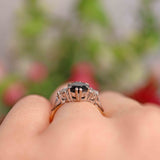 Ellibelle Jewellery Vintage Sapphire & Diamond 18ct Gold Seven-Stone Ring