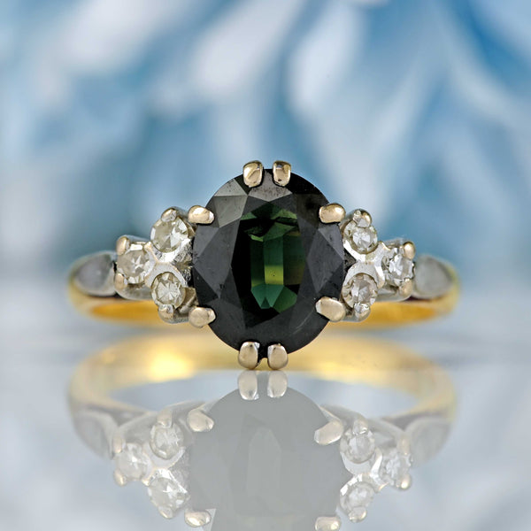 Ellibelle Jewellery Vintage Sapphire & Diamond 18ct Gold Seven-Stone Ring
