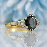 Ellibelle Jewellery Vintage Sapphire & Diamond 18ct Gold Seven-Stone Ring