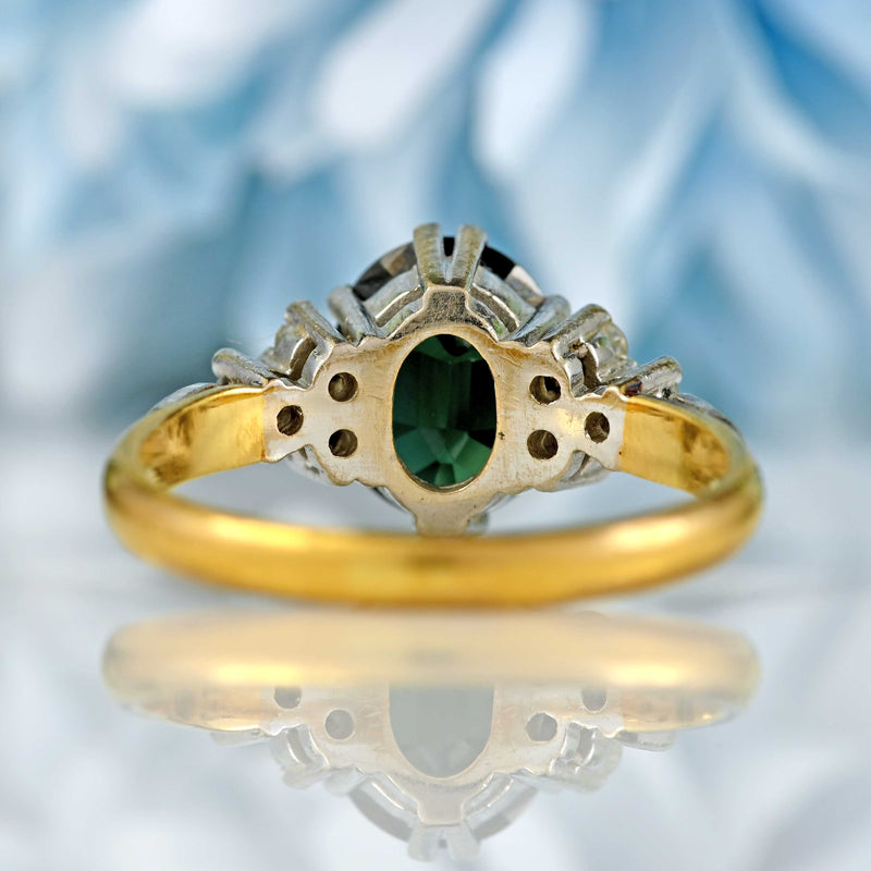 Ellibelle Jewellery Vintage Sapphire & Diamond 18ct Gold Seven-Stone Ring