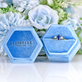 Ellibelle Jewellery Vintage Sapphire & Diamond 18ct Gold Three-Stone Engagement Ring