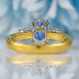 Ellibelle Jewellery Vintage Sapphire & Diamond 18ct Gold Three-Stone Trilogy Ring (1.96cts)