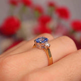Ellibelle Jewellery Vintage Sapphire & Diamond 18ct Gold Three-Stone Trilogy Ring (1.96cts)