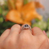 Ellibelle Jewellery Vintage Sapphire & Diamond 18ct White Gold Cluster Ring (0.70cts)