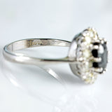 Ellibelle Jewellery Vintage Sapphire & Diamond 18ct White Gold Cluster Ring (1.40cts)