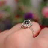 Ellibelle Jewellery Vintage Sapphire & Diamond 18ct White Gold Cluster Ring (1.40cts)