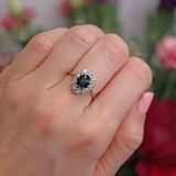 Ellibelle Jewellery Vintage Sapphire & Diamond 18ct White Gold Cluster Ring (1.40cts)