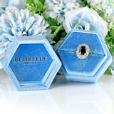 Ellibelle Jewellery Vintage Sapphire & Diamond 18ct White Gold Cluster Ring (1.57cts)