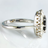 Ellibelle Jewellery Vintage Sapphire & Diamond 18ct White Gold Cluster Ring (1.57cts)