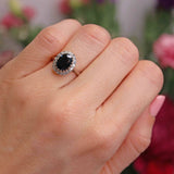 Ellibelle Jewellery Vintage Sapphire & Diamond 18ct White Gold Cluster Ring (2.40cts)