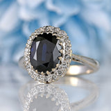 Ellibelle Jewellery Vintage Sapphire & Diamond 18ct White Gold Cluster Ring (2.40cts)