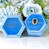 Ellibelle Jewellery Vintage Sapphire & Diamond 18ct White Gold Cluster Ring (2.87cts)